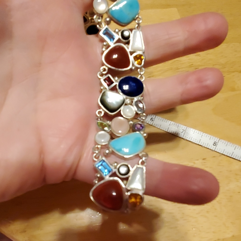 Beautiful weighty Genuine Gems Sterling Silver❤️ - Picture 3 of 4